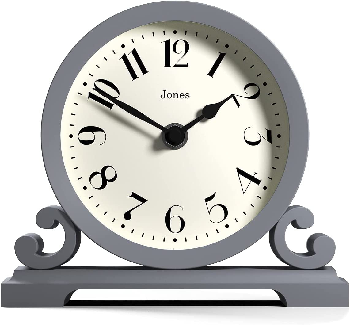 ® Saloon Mantel Clock - Traditional/Classic Design - Bedroom Clock - Living Room Clock - Office Clock - Mantel Clock - Desk Clock - Shelf Clock - Small Clock (French Navy)