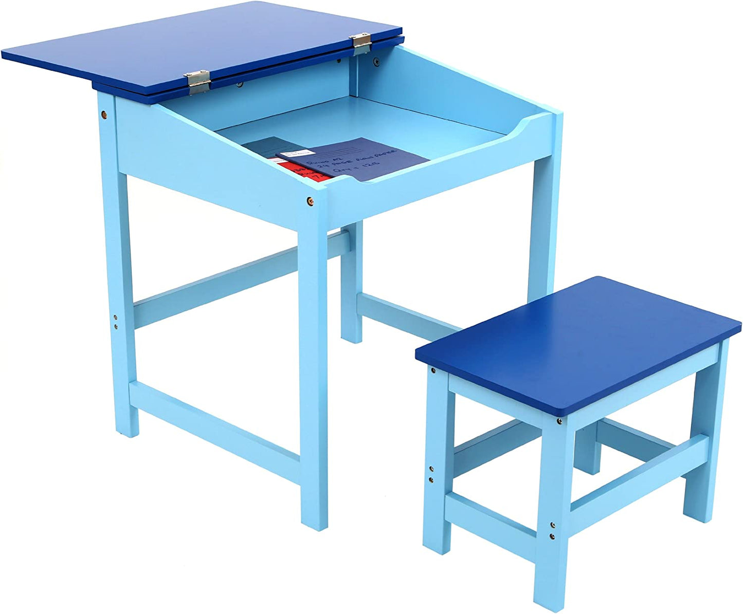 Children'S Desk and Stool Set - Blue