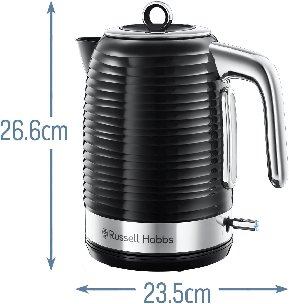 24361 Inspire Electric Fast Boil Kettle, 3000 W, 1.7 Litre, Black with Chrome Accents