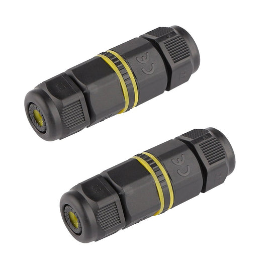 Waterproof Junction Box Outdoor Cable Connector - 2-Pack Chestele IP68 Connector External Sleeve Coupler Ø 5Mm-12Mm (Black, PA66)