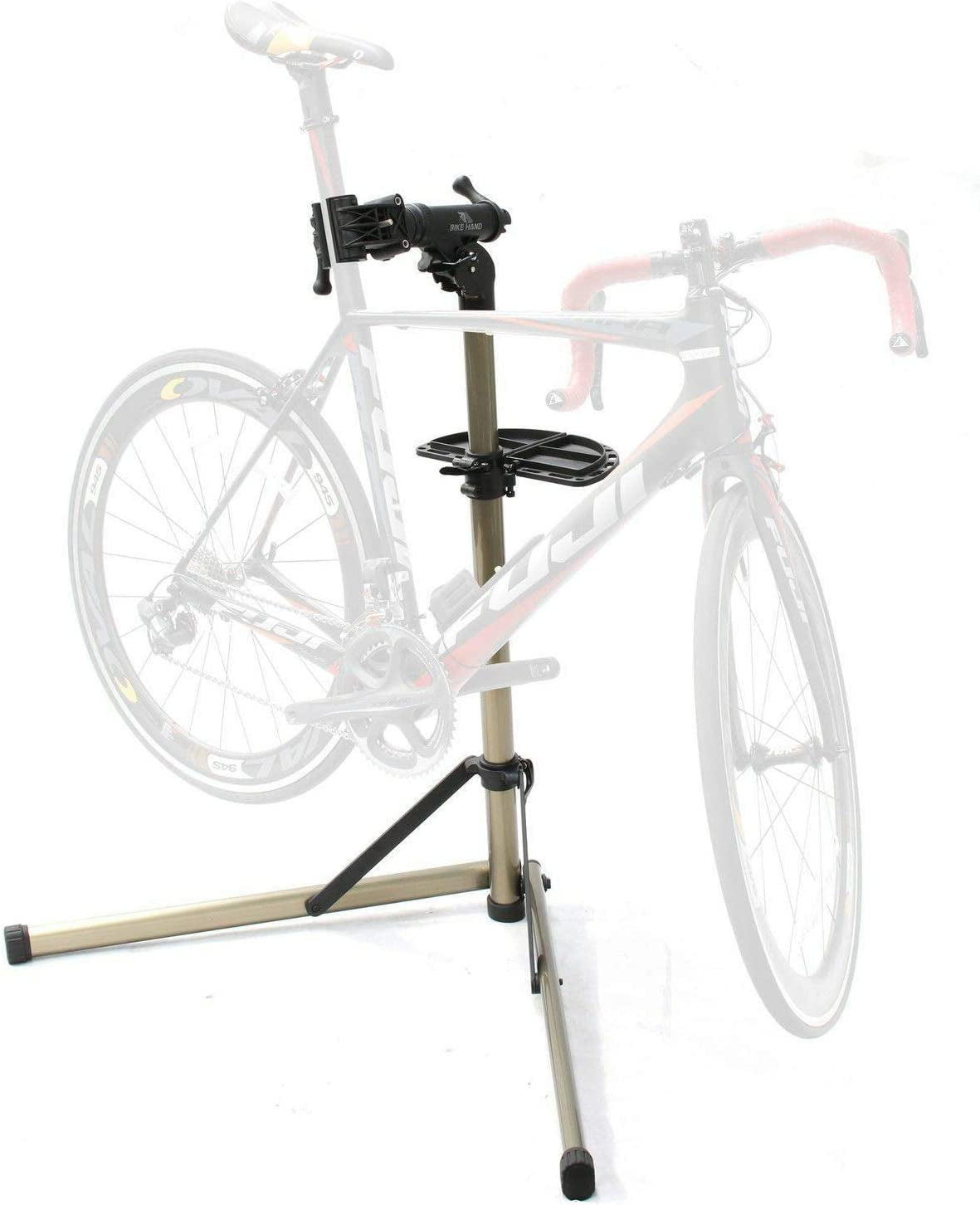 Bikehand Bike Repair Stand (Max 55 Lbs) - Home Portable Bicycle Mechanics Workstand - for Mountain Bikes and Road Bikes Maintenance