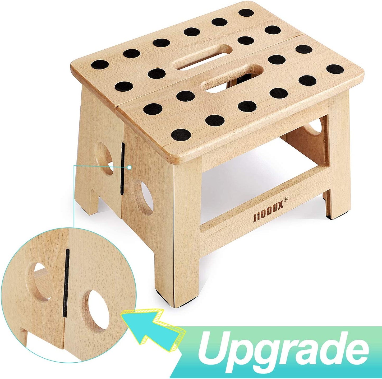 Wooden Step Stool, Non Slip Foldable Step Stool for Kids, Small Wood Stool Perfect for Kitchens Bedrooms Kids Rooms-Patented Product