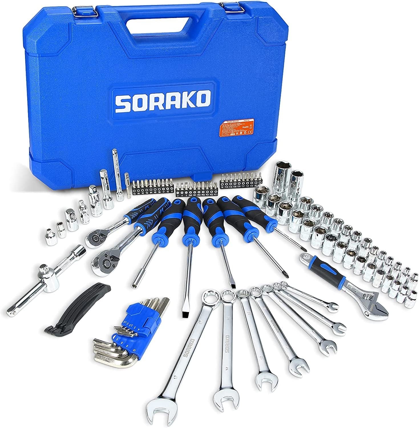 Home Tool Kit Set, 97 Pieces Repair & Maintenance Hand Tools for Car Repair, Garage, Household, Office, Workplace & Workshop, DIY Tools in a Compact Case