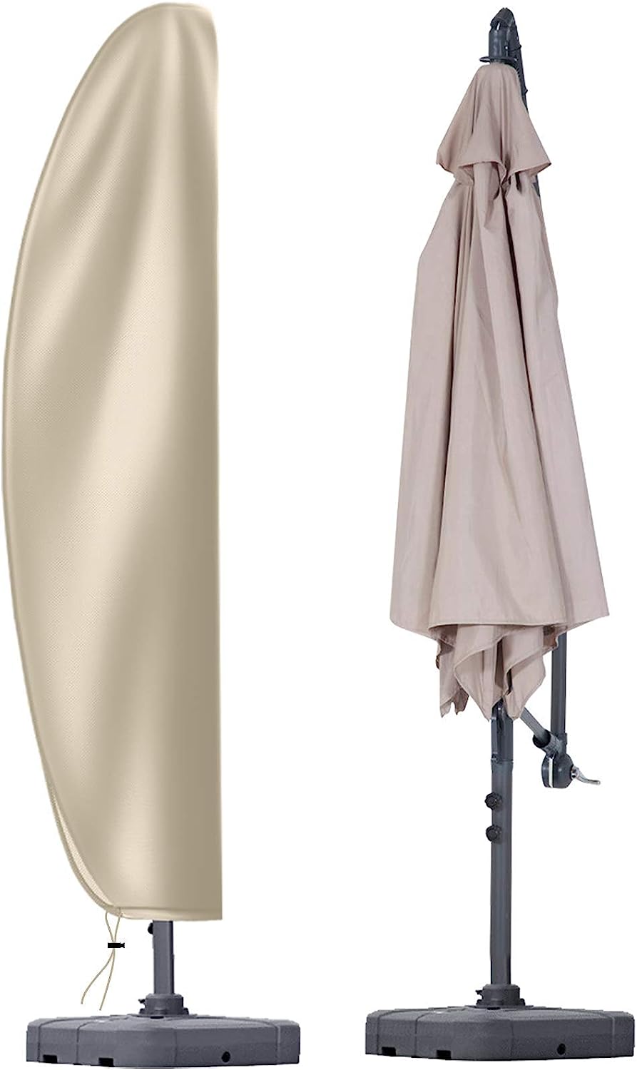 Cantilever Parasol Cover Waterproof, Fit for 2.5M 2.7M 3M 4M Patio Large Overhanging Outdoor Parasol,600D Oxford UV Resistant Windproof Garden Umbrella Cover with Zip