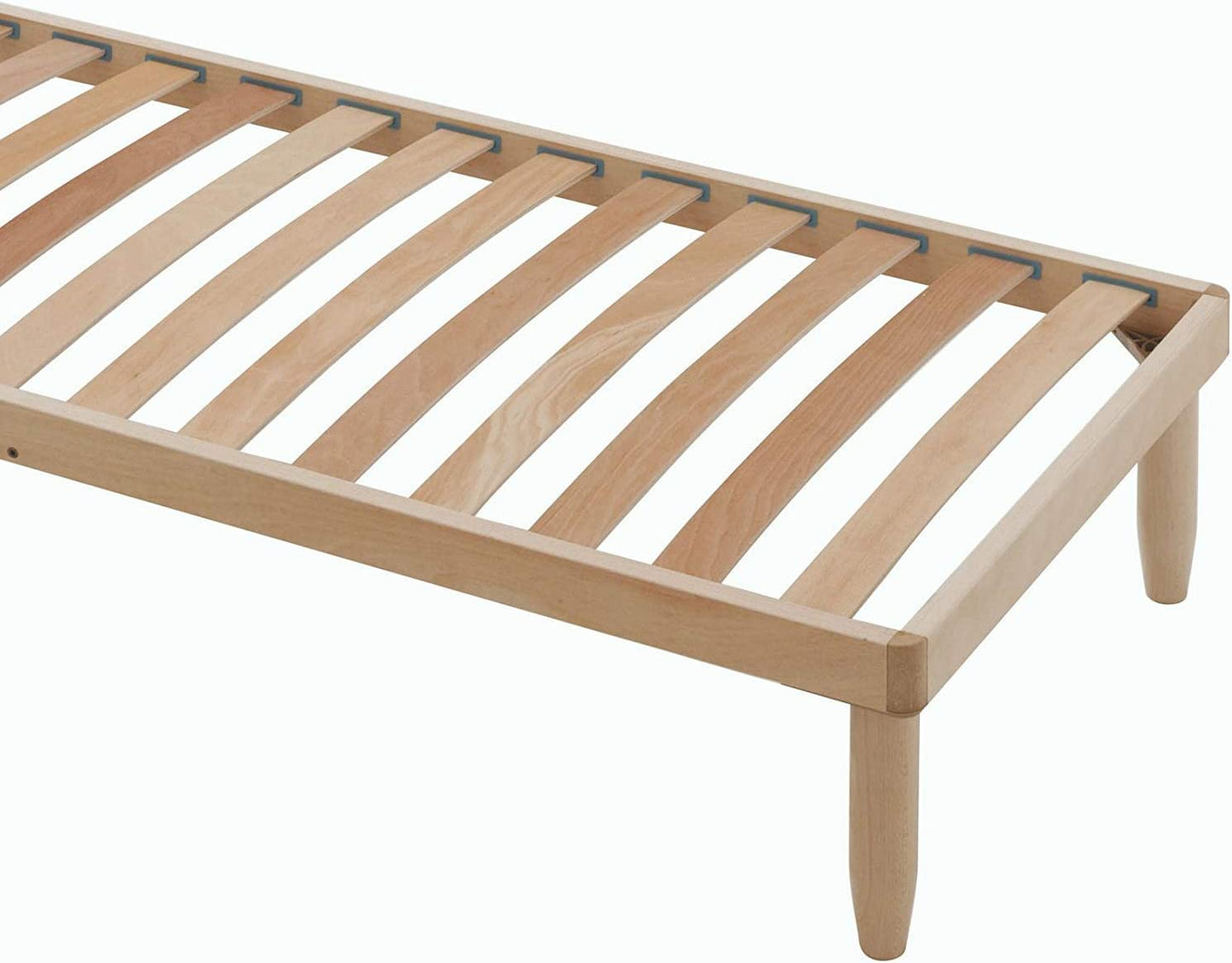 Single Wood Bed Frame 3' X 6'3" Size 90X190 Cm with Strong Beech Wooden Slats, the Best Orthopedic Bed Base FULLY ASSEMBLED + 4 Legs Beds Mattresses & Pillows 100% ITALIAN