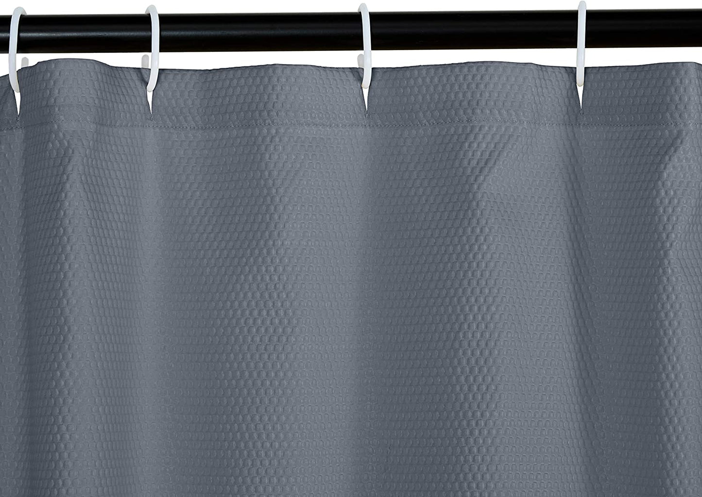 Waffle Texture Shower Curtain - 72 Inch, Grey