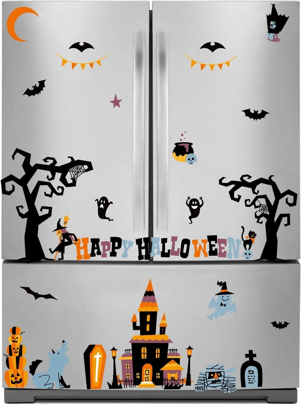 Halloween Window Clings Stickers 10 Sheets Bats Ghost Window Decal for Halloween Party Decoration