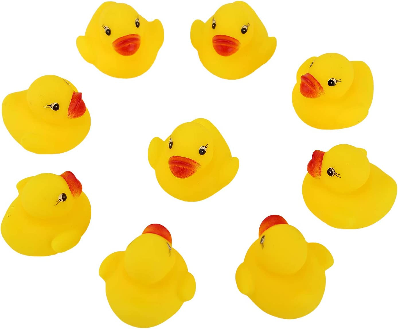 50Pcs Rubber Ducky Bath Toy for Kids, Float and Squeak Mini Small Yellow Ducks Bathtub Toys for Shower/Birthday/Party Supplies