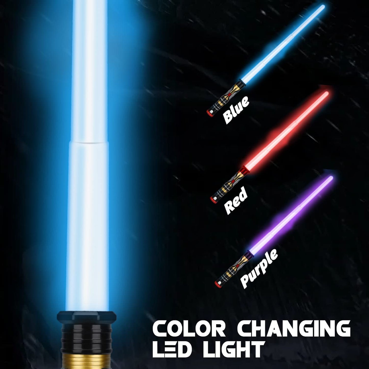Light Saber Kids - Light up Saber with Sound- 3 Colors Changeable Retractable Lightsaber Sword Toys for Boys Kids Gift Party Favors - 1 Pack