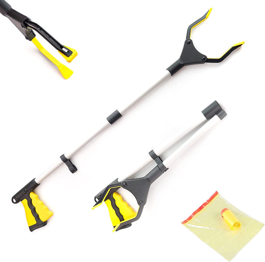 32” Litter Picker Grabber Stick Foldable Reach Grabber with 360° Rotating Head and Magnetic Claw Light Weight Aluminium Reaching Aid Perfect Litter Pickers for Adults and Disability Aids.