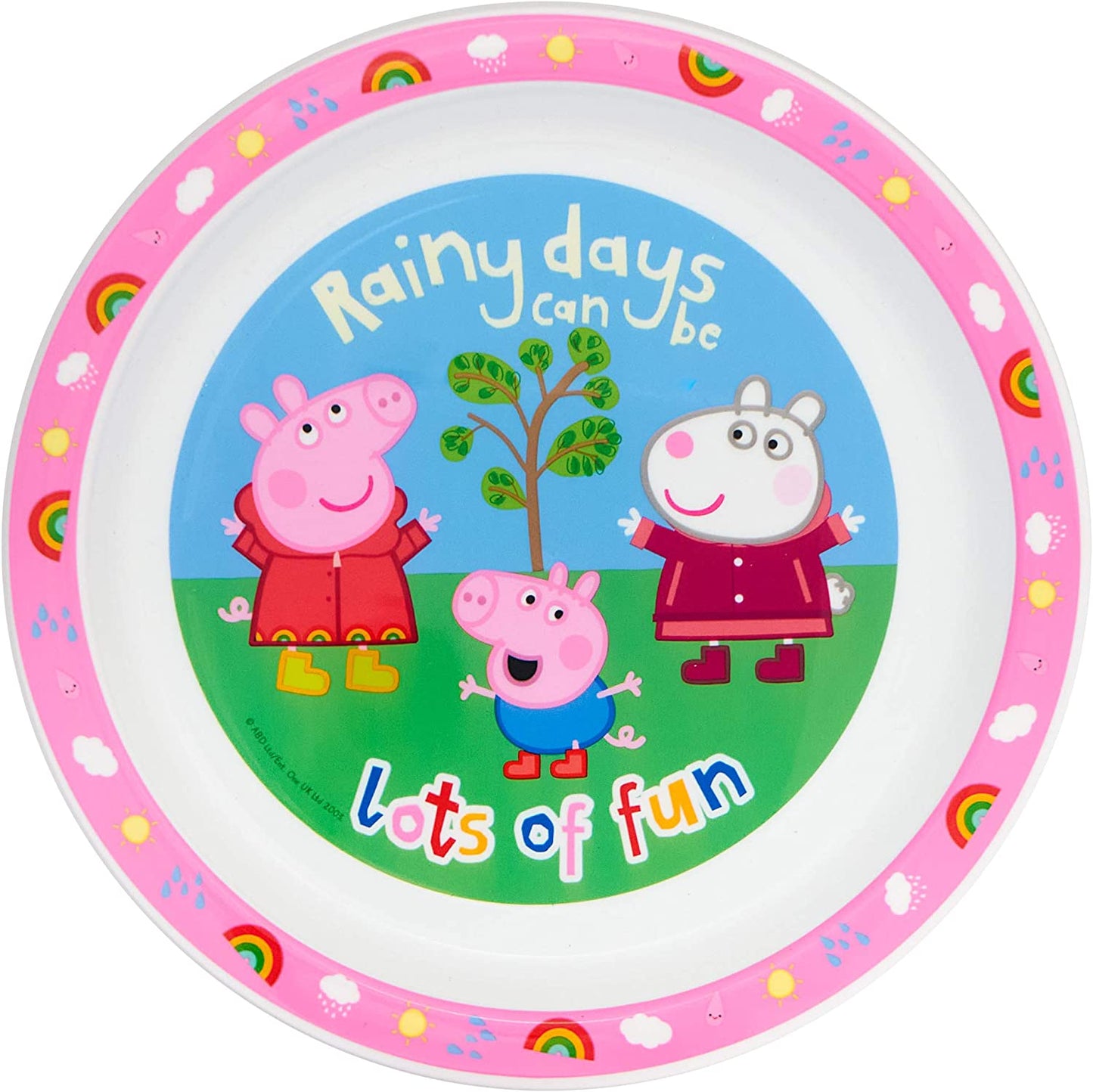 Perfect Day Kids Tableware 3 Piece Reusable PP Plate, Bowl & Cup Children – Peppa, George Tumbler & Dinnerware Set for Mealtimes – for 24 Months & Up, Re-Usable Plastic, Pink