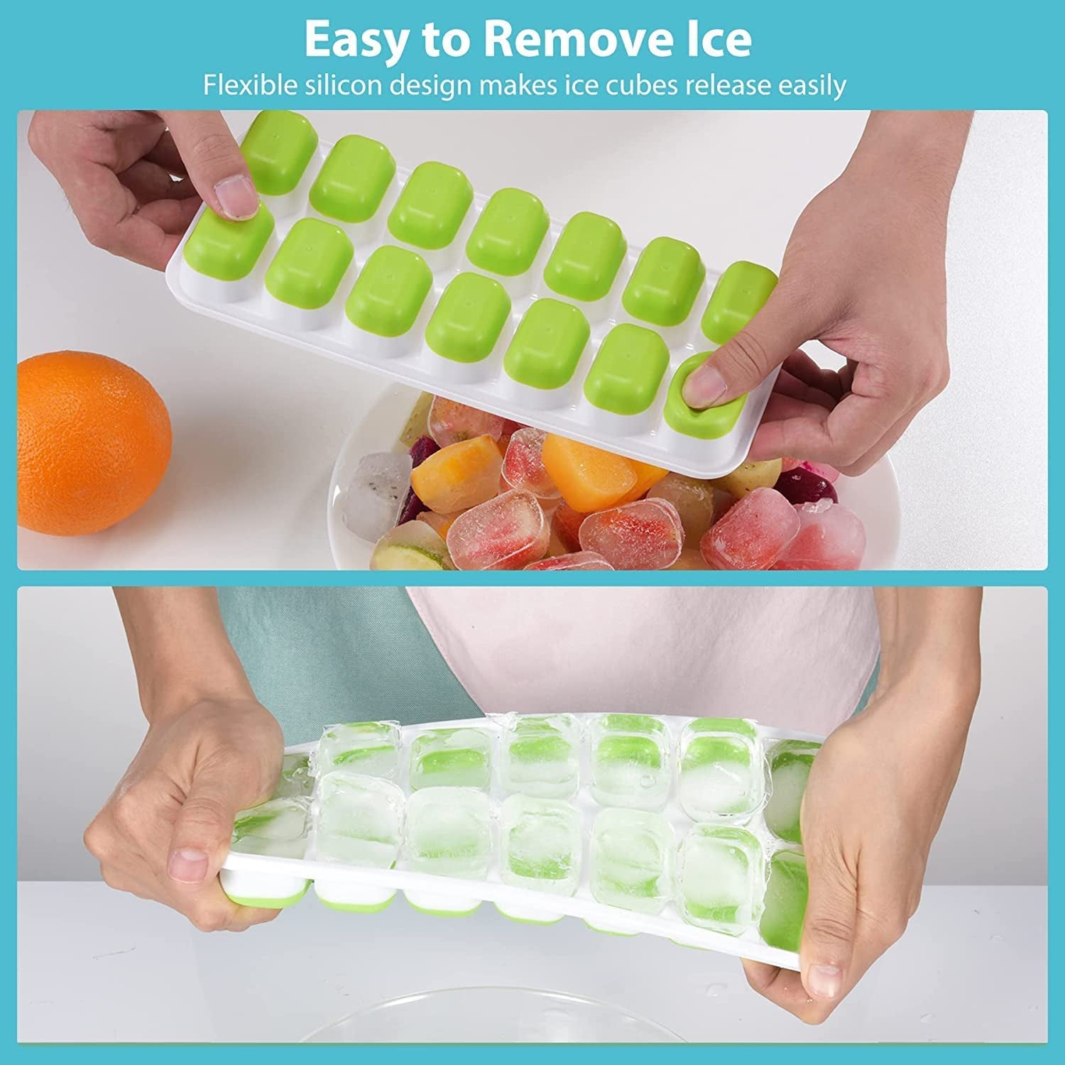 Small Cubes Ice Tray Silicone Tablespoon Freezer Ice Holder Foldable Ice  Cube Trays Easy Release Silicone Flexibleice Cube Trays With Spill  Removable