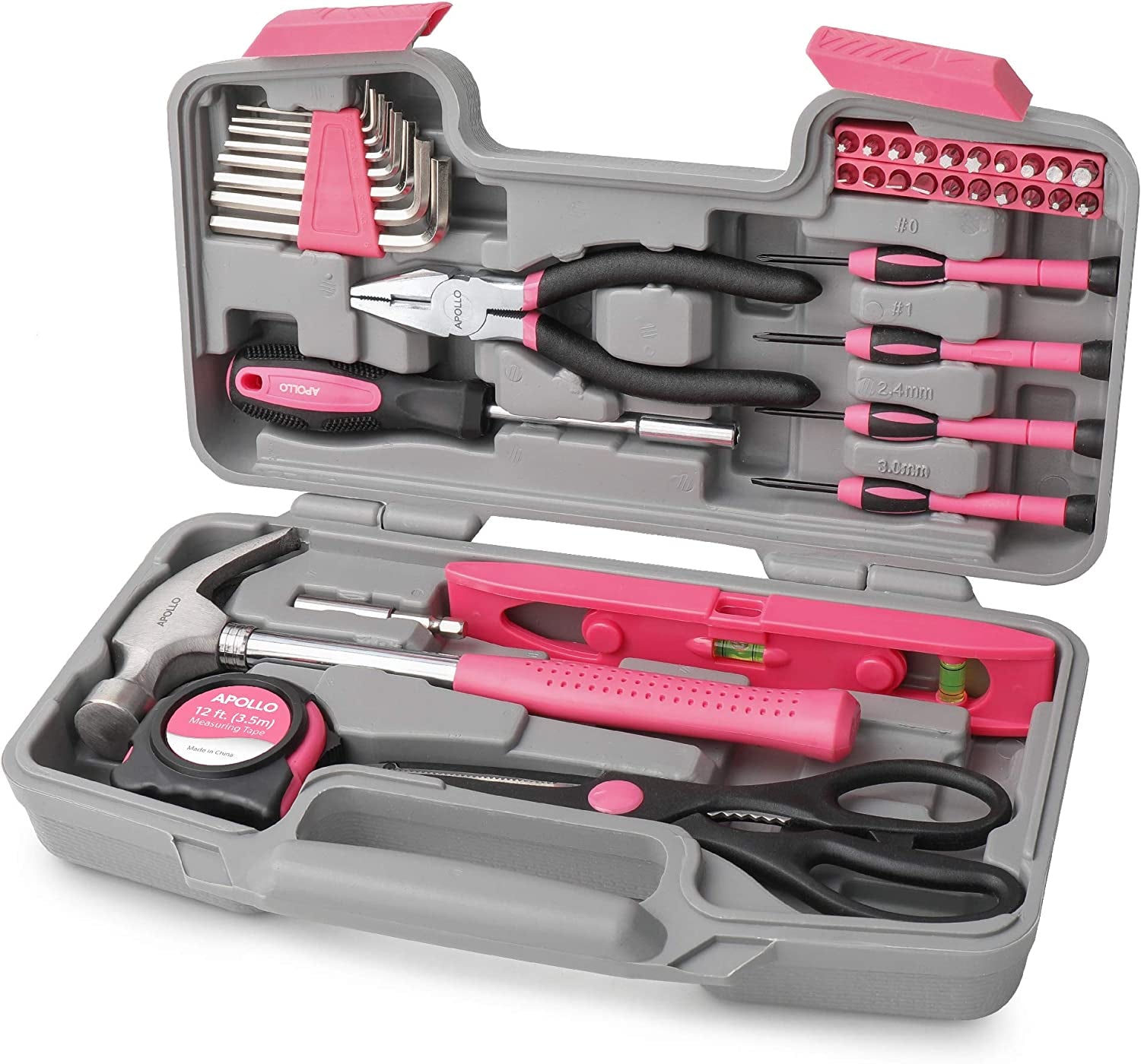 Home Tool Kit,  DT9706PUK, 39 Piece Ladies Set with Most Reached for Pink DIY Tools