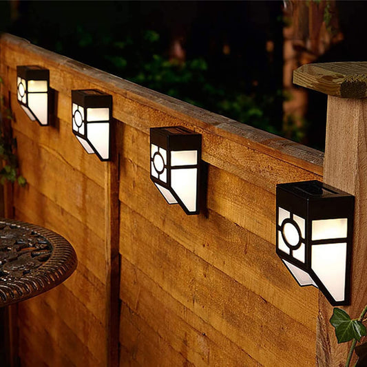 Solar Wall Lights Outdoor 8 Pack - Solar Fence Lights Outdoor Lighting - LED Waterproof Solar Garden Lights for Fence, Deck Patio, Front Door, Stair, Yard & Driveway Path in Warm White