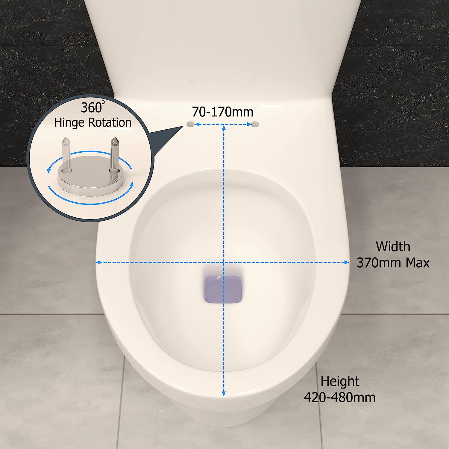 Toilet Seat with Soft Close Quick Release for Easy Clean Oval Toilet Seat Standard Size Toilet Seat Durable Loo Seat Comes with Two Fitting Options by ®