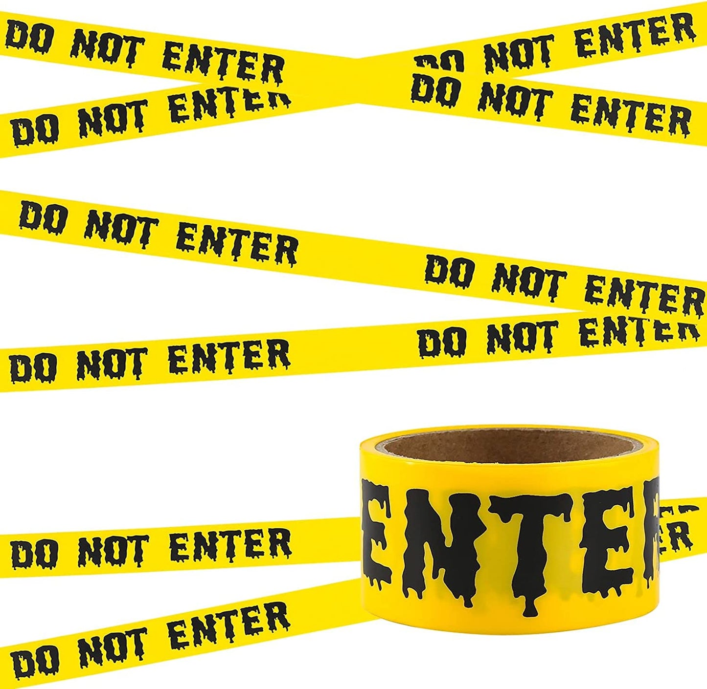 Halloween Caution Tapes, Halloween Hazard Warning Barrier Tape Halloween Zombie Caution Tape, Halloween Props Fright Tape Bundle for Zombie Party or Halloween Party Decorations(25Mx4.8Cm) (Style B)