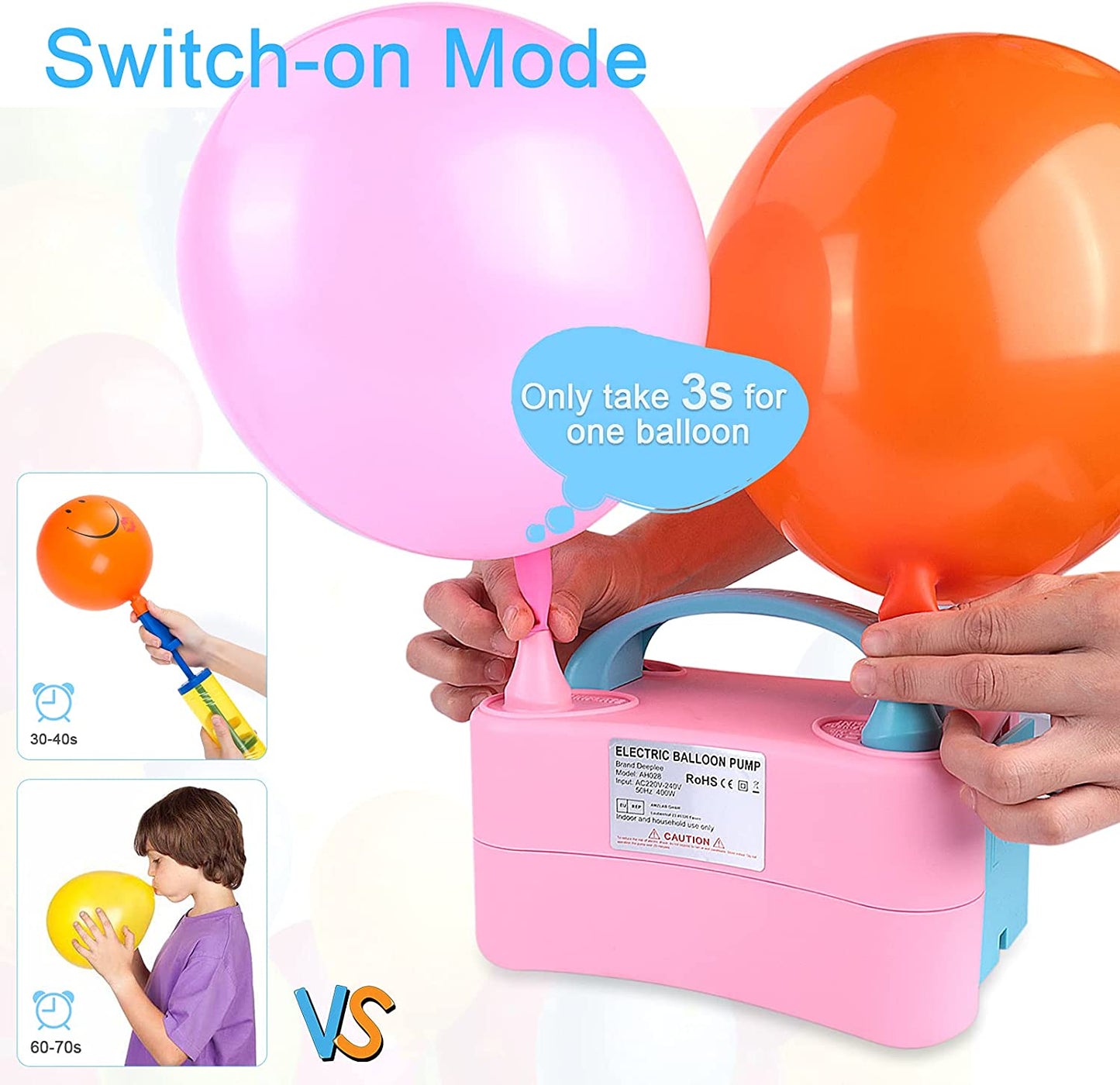 Balloon Pump, Electric Inflator Pump Inflator Blower Electric Balloon Inflator Portable Pump for Party, Wedding, Birthday, Promotional Activities