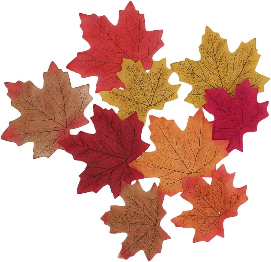 - Approx. 150Pcs Artificial Autumn Fall Maple Leaves Autumn Colors - Great Autumn Table Scatters for Fall Weddings & Autumn Parties