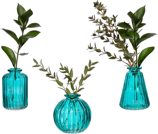 Sass & Belle Turquoise Glass Bud Vases - Set of 3