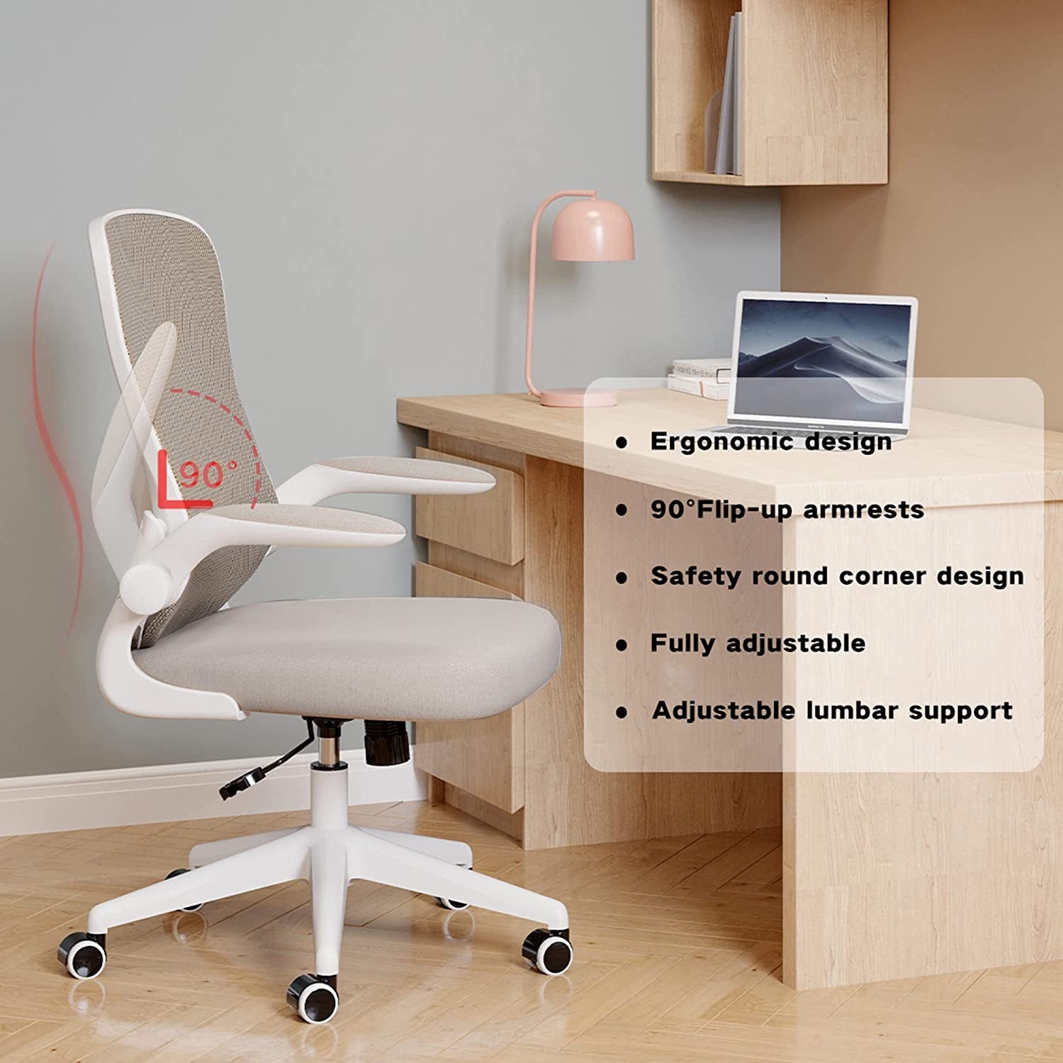 Desk chair with store adjustable back