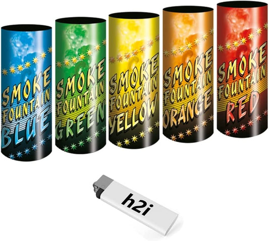 5 Pieces  Colour Mix Bengalo Smoke Volcano Fountain Party Fireworks Smoke Colour Red - Green - Blue - Yellow - Orange/All Year round Fireworks Kat T1/F1