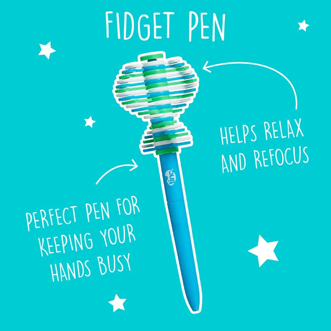 Fun Stress Relief Fidget Pen - Boredom Buster & Party Bag Filler, Blue (FIDPENMU)