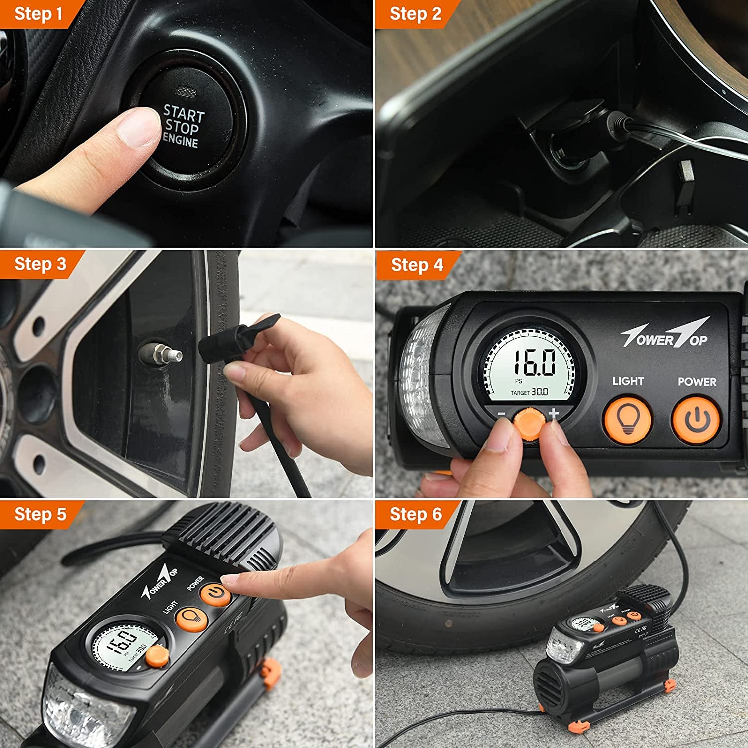 Compressor tyre store gauge