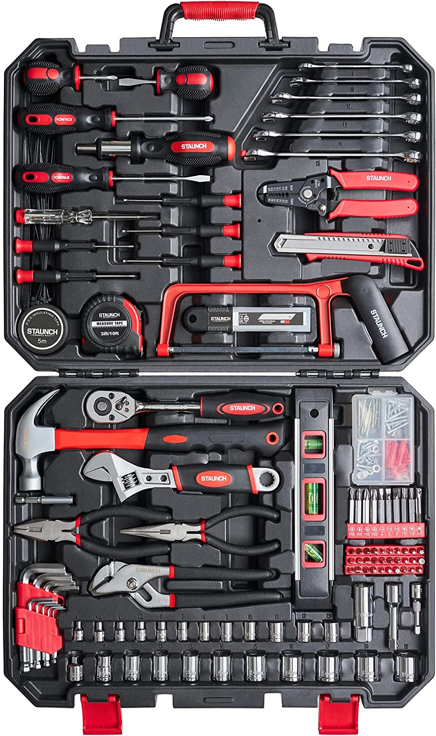 200 Piece Home and Office Toolkit Set | Complete Starter Tool Kit Set & Organiser Tool Box with Tools Included | General Household Tool Kits for Home with DIY Tools in Tool Case