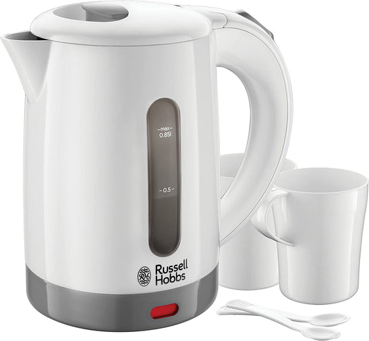 23840 Compact Travel Electric Kettle, Plastic, 1000 W, White