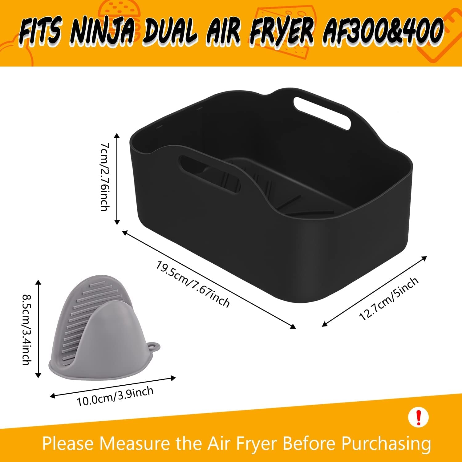 2pcs New Upgrade Collapsible Silicone Pot For Ninjas Dual Air