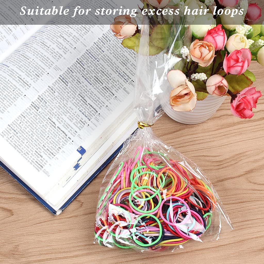 100Pcs Clear Flat Cellophane Treat Bags, Resealable Flat Cello Bags Sweets Party Gift Bags OPP Plastic Bag with 100Pcs Twist Ties for Bakery Candy Cookie Fruits Nuts Chocolates Popcorn Snacks Soap