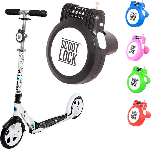® Portable Combination Scooter Lock and Bike Lock New Reinforced Bicycle Lock and Scooter Lock Wire Chain Cable Micro Trunki Segway Birdie Ozbozz EVO Stoy for Kids Children + Adults (Black)