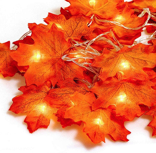 Autumn Decorations,  Fairy Lights, 20 Maple Leaf Light, Garden Lights Outdoor Lights, Autumn Wreath, Christmas Decorations Halloween Decorations Leaves Decoration Thanksgiving Decorations