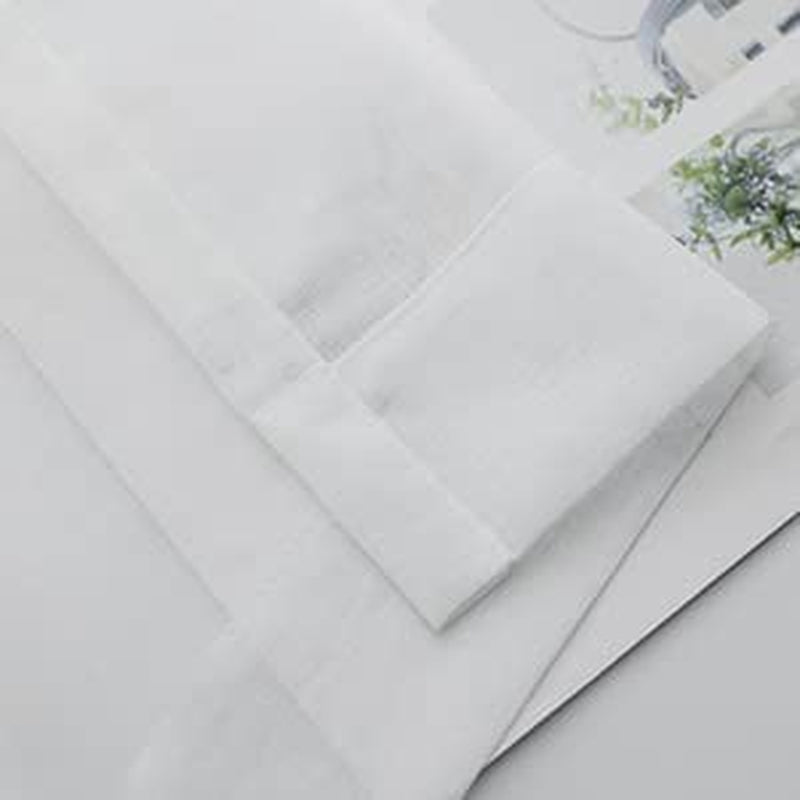 Voile off White Transparent Linen Look Net Curtains with Eyelets for Living Room,Christmas Decoration 55Wx72L off White,Set of 2
