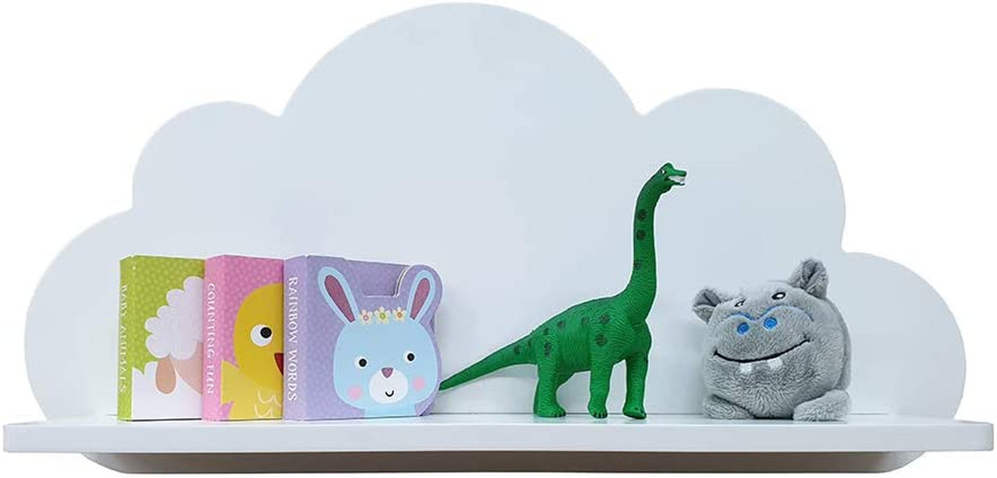 Cloud Shelves for a Children’S Nursery Floating Shelf Design (Pair - 2X Shelves) Shelving Child'S Bedroom Themed Boy/Girl - Available in White, Grey, Blue or Pink (White)