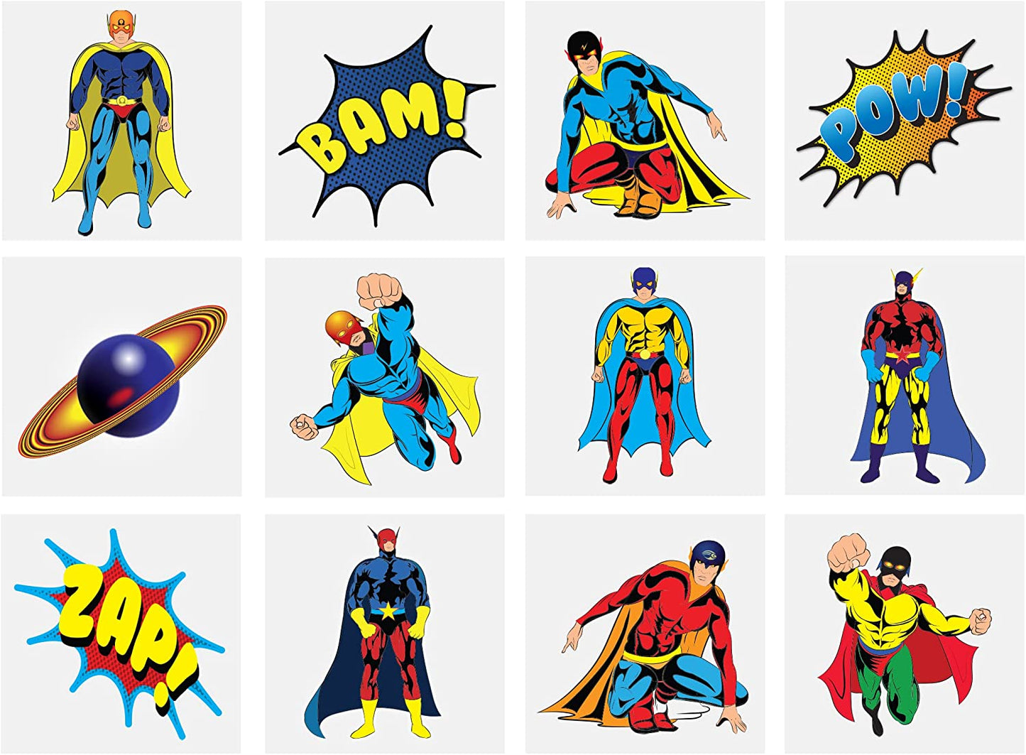 24 Pack of Superhero Temporary Tattoos for Children Kids by - Party Goody Bag Fillers