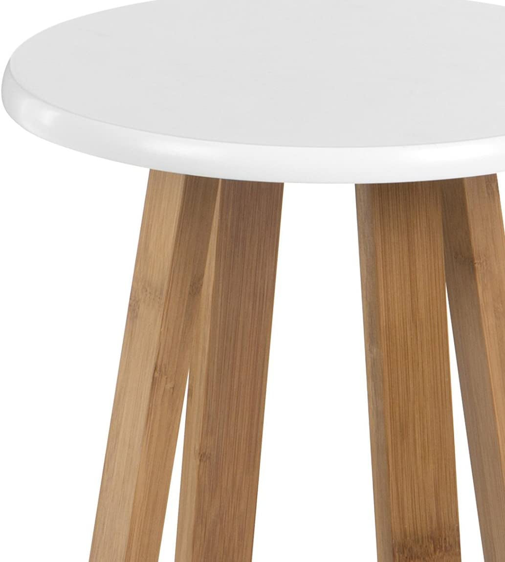 Bamboo Kitchen Stool Wooden Bar Stool round Kitchen Stools Bar Stools Bar Stool Stool Chair Wooden Stool White 43H X 30W X 30D Cm