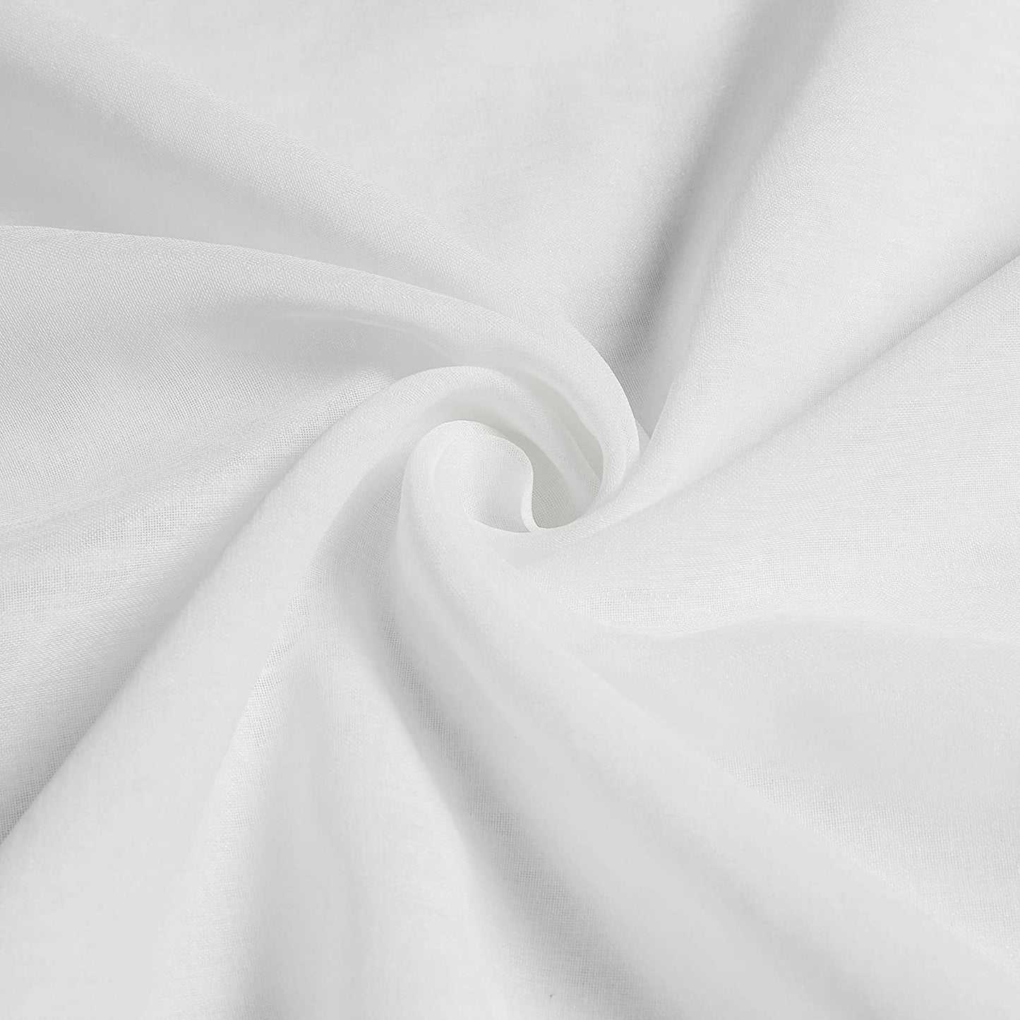 Voile off White Transparent Linen Look Net Curtains with Eyelets for Living Room,Christmas Decoration 55Wx72L off White,Set of 2