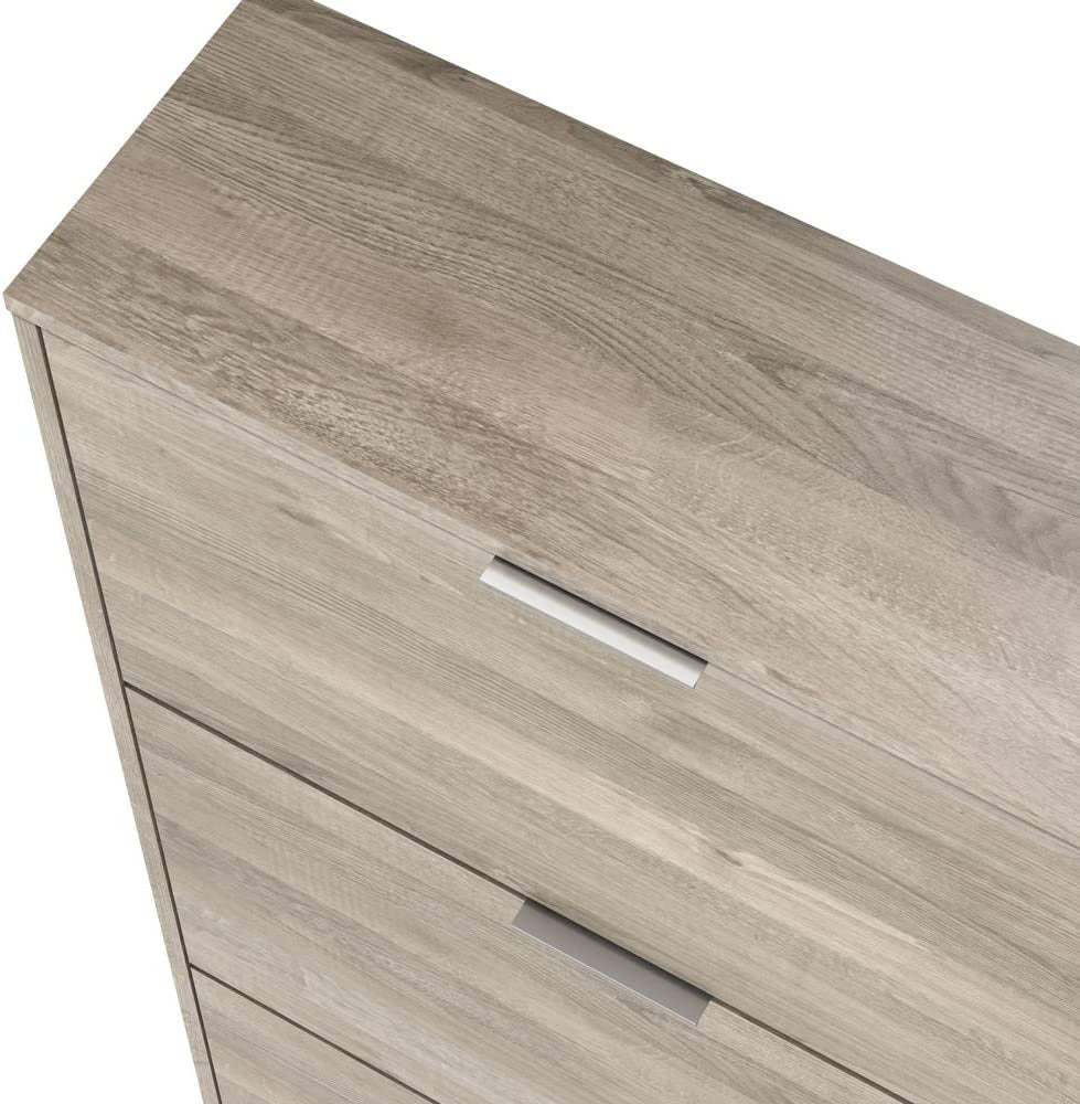 Amazon Brand -  Inari 3-Door Shoe Cabinet/Cupboard/Organizer, 25 X 75 X 128 Cm, Light Brown Oak-Effect