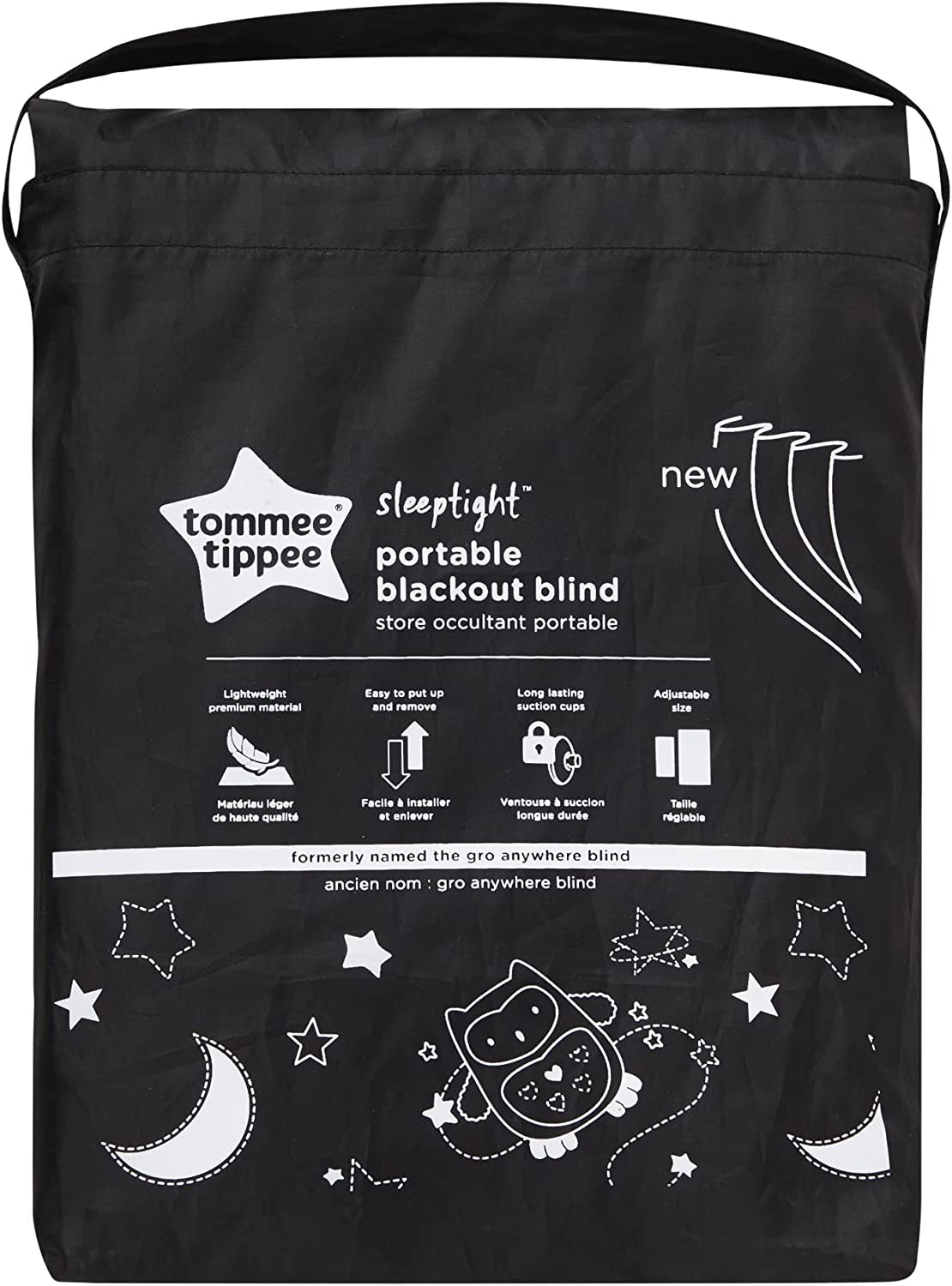 Sleeptime Portable Blackout Blind with Suction Cups, Adjustable and Lightweight, Large, 130 X 198Cm