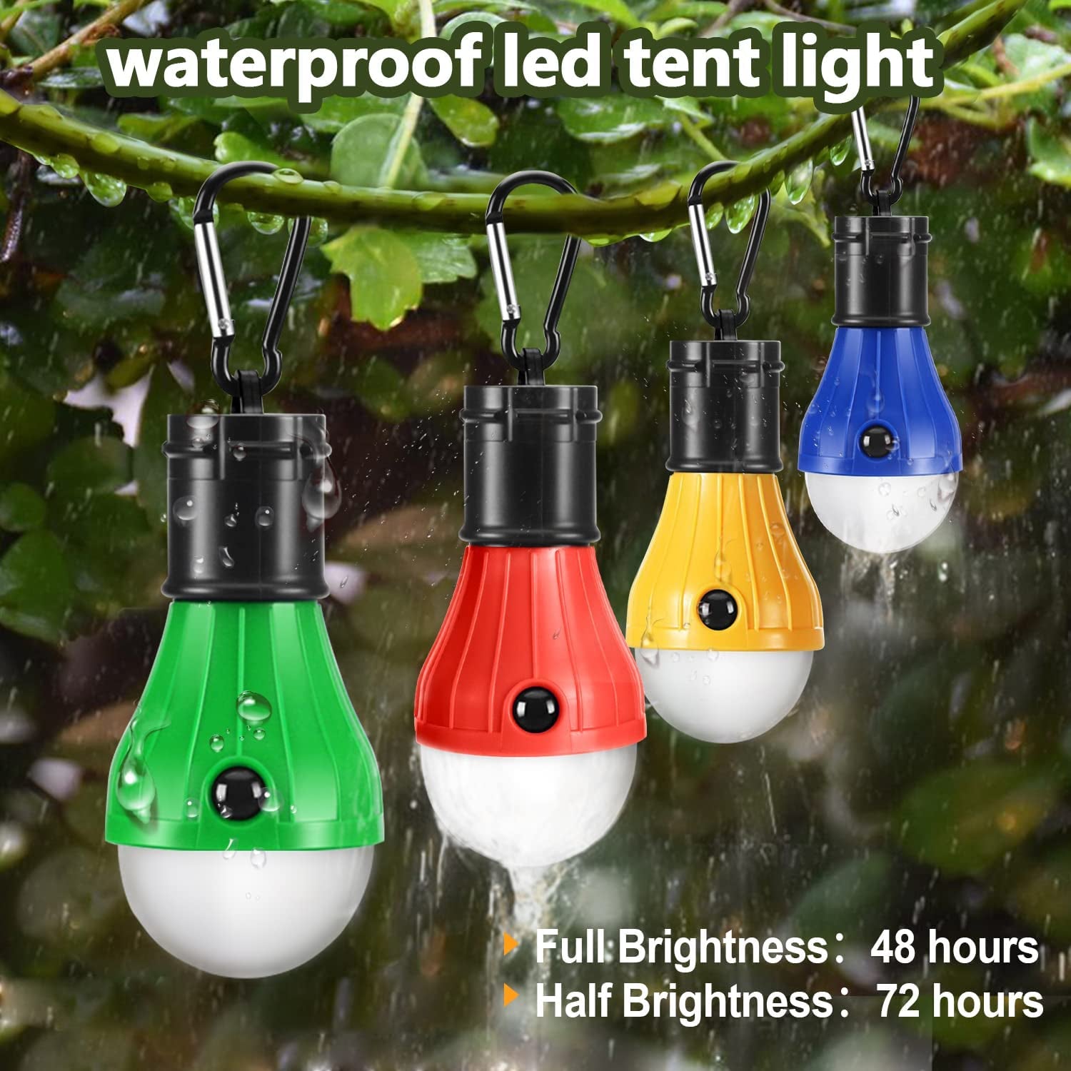 Camping Lights [5 Pack], Camping Accessories, 4 Lighting Modes Camping Light, Waterproof Portable Battery Operated Emergency Tent LED Light Bulb for outside Camping Hiking Fishing Power Cuts