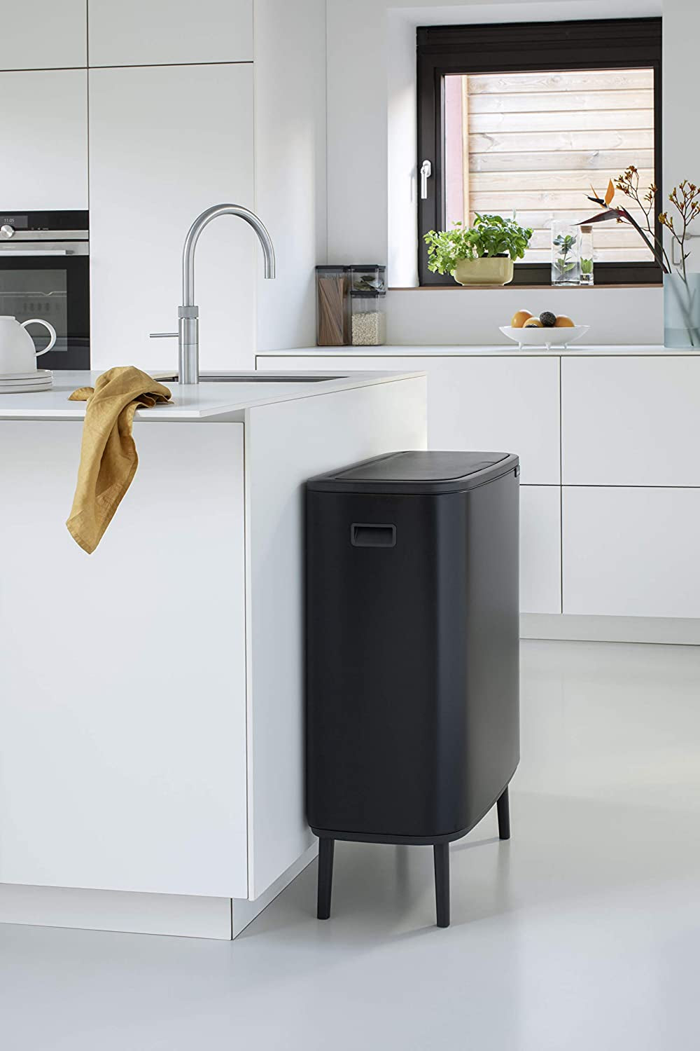 Bo Touch Bin Hi - 2 X 30 Litre Inner Buckets (Matt Black) Waste/Recycling Kitchen Bin