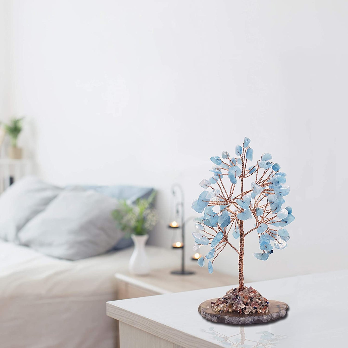 Healing Crystals Tree / Bonsai Tree for Home Decor, Room Decor and Office Desk, Spiritual Gifts for Energy Healing, Good Luck Gifts for Wealth & Prosperity, and Decorative Home Accessories