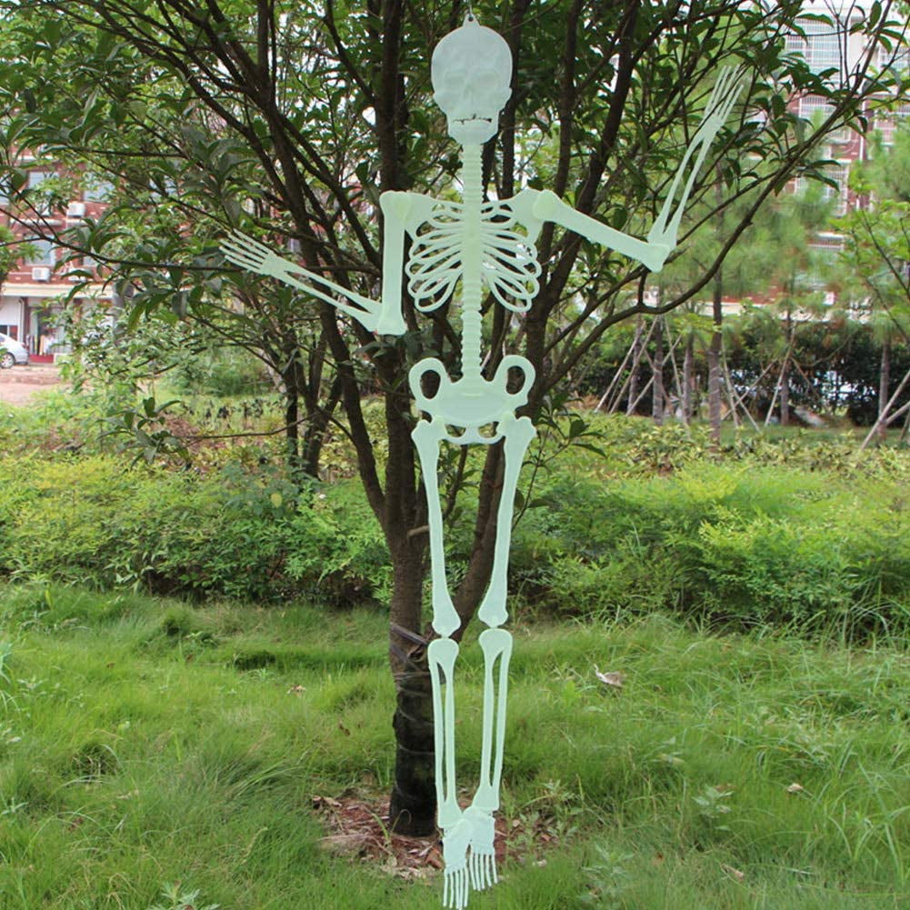 Halloween Hanging Luminous Skeleton Decorations - 2PCS 36Inch Full Body Glow-In-The-Dark Skeleton for Halloween Party Bar Wall Sticker Decorations Outdoor Yard Garden Hanging Ornaments Props