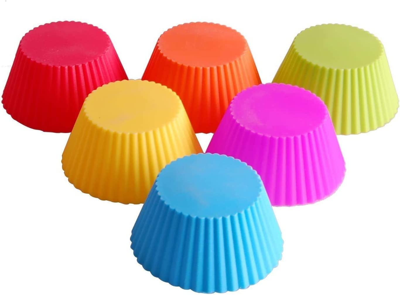 Cupcake Molds, 24 Pack Reusable Silicone Baking Cases Muffin Molds