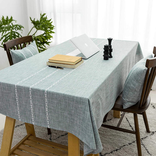 Small Table Cloth, Linen Tablecloth for Kitchen, Square Tablecloth 132 X 132 CM, Dining Coffee Table Cover for Indoor Use, 52X52 Inch, Grey Green