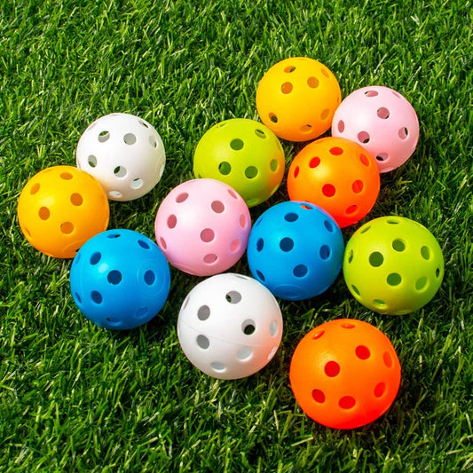 Golf Practice Ball Air Flow Hollow Practice Golf Balls 40Mm Plastic Golf Balls for Swing Practice Driving Range Home Outdoor Golf Games for Adults Kids 12 Pack