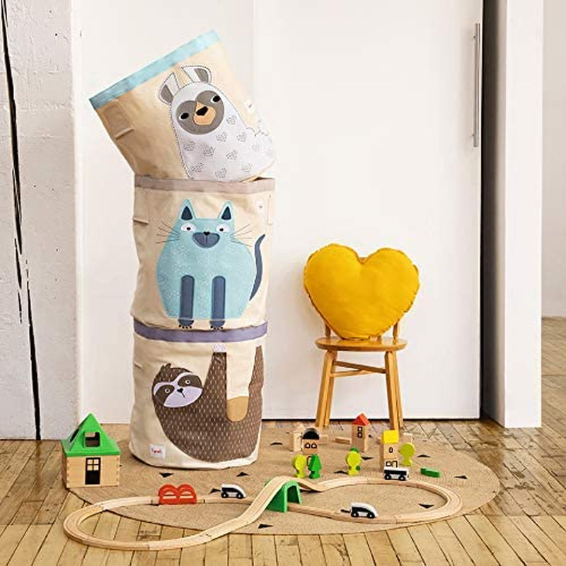 Canvas Storage Bin - Laundry and Toy Basket for Baby and Kids, Sloth