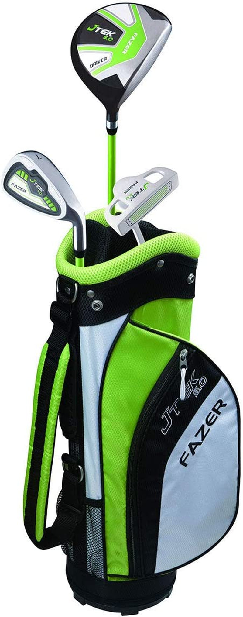 J TEK 5.0 Age 3-5 Junior Package Set, Unisex, Right Hand, Golf Stand Bag, Green