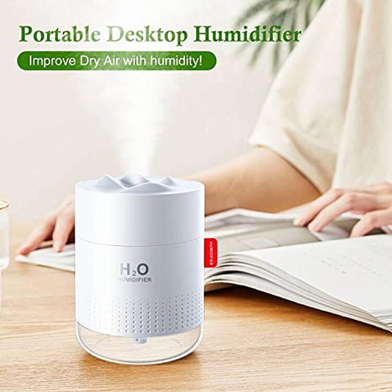 Humidifiers, 500ML Humidifier for Bedroom with Night Light, Humidifiers for Home and Plants, Humidifiers for Baby with 10~16 Working Hours, Waterless Auto-Off, for Home Baby Office